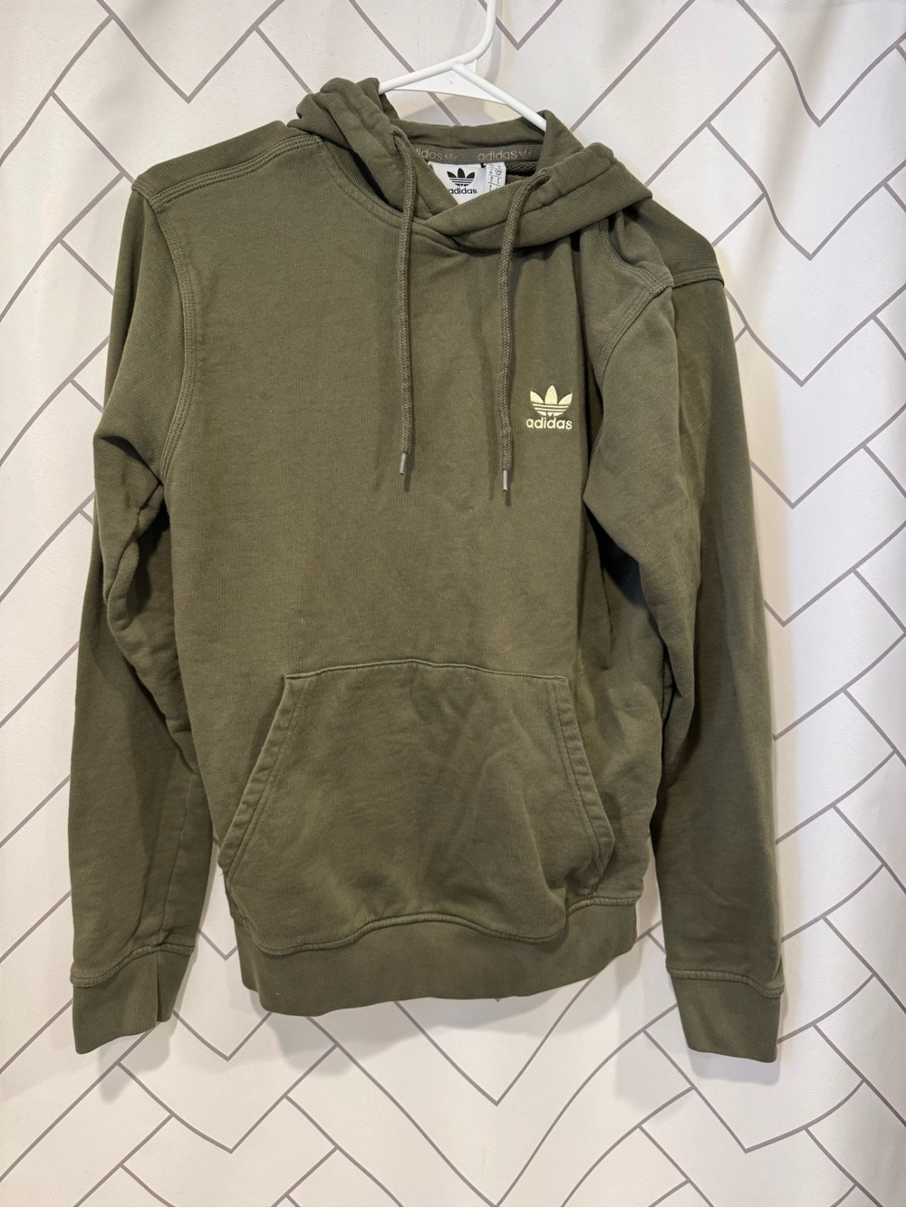 adidas Olive Green Trefoil Pullover Hoodie